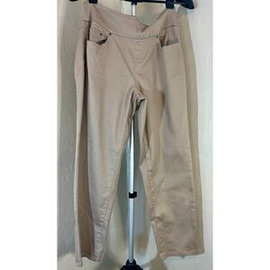Time and Tru Women's Size L 12-14 Beige Stretchy Dressy Work Khaki Pants